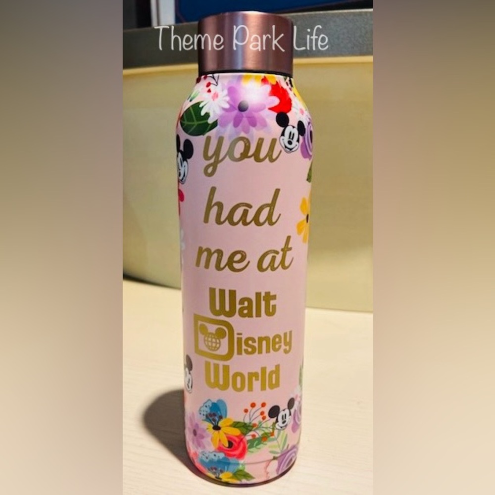 You had me at Walt Disney World Mickey Floral Metal Water Bottle Parks 2025 NEW